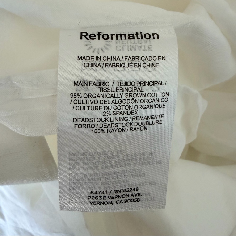 Reformation White Beaux Midi Dress with Ruffle Detail | 8 - Picture 8 of 9